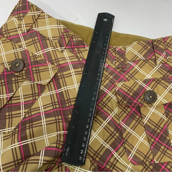 Sims‎ Snowboard Pants Woman Small  Cargo Pockets Pink Plaid Insulated Ski Winter - Picture 13 of 14